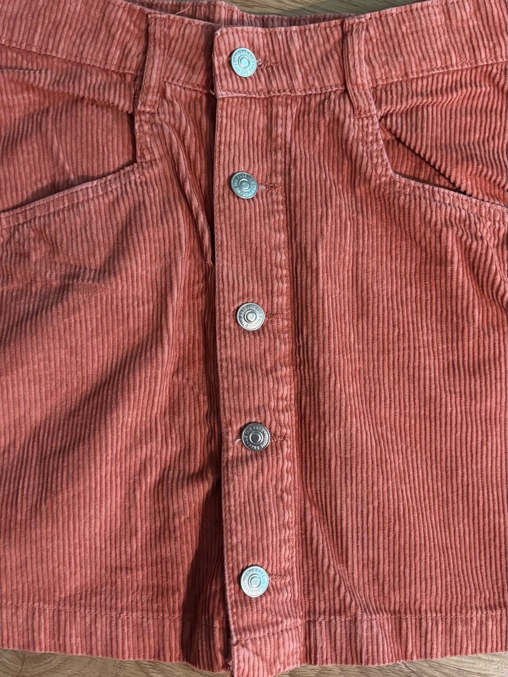 Free People Ray Cord Mini Skirt Myrrh Terracotta Size 8 - Picture 5 of 12